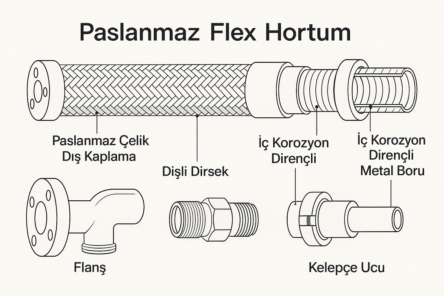paslanmaz flex hortum